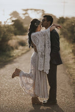 Load image into Gallery viewer, The Wild Hearts Dress   One of a kind boho lace dresses with cutout bodice and statement sleeves available in a variety of sizes