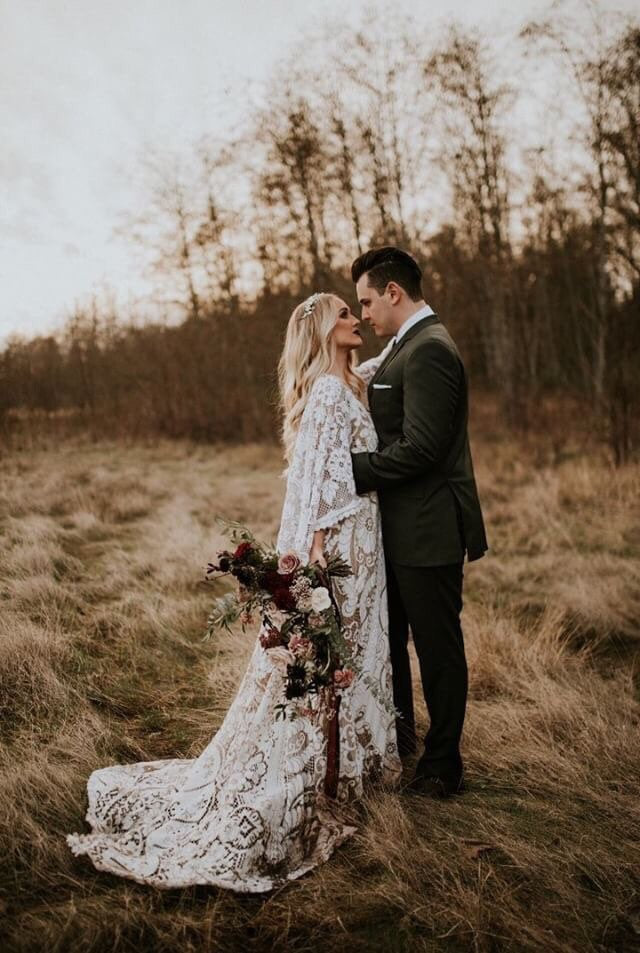 The Magical Wanderer gown made to order in size xs to plus size beautiful and flowy and perfect for the boho bride, available in Maternity