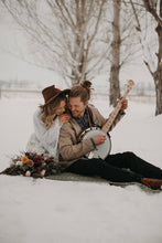 Load image into Gallery viewer, Fringe-fully Fantastic long sleeves boho lace gown custom made for your lovely special day